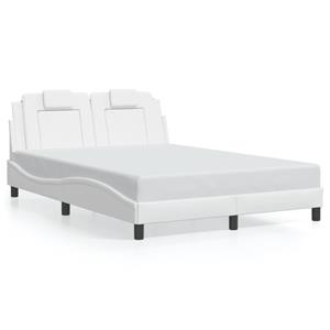 VidaXL Bedframe met hoofdbord kunstleer wit 120x200 cm