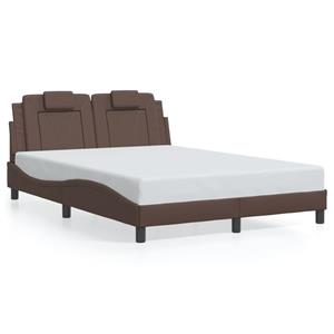 VidaXL Bedframe met hoofdbord kunstleer bruin 120x200 cm