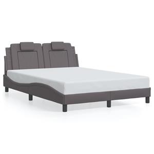 VidaXL Bedframe met hoofdbord kunstleer grijs 120x200 cm