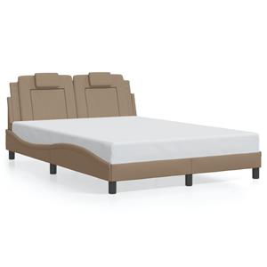 VidaXL Bedframe met hoofdbord kunstleer cappuccinokleurig 120x200 cm