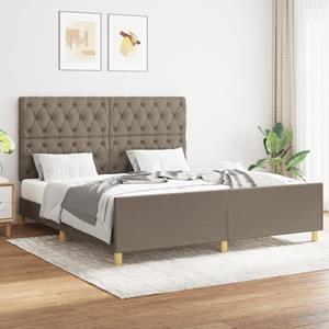 VidaXL Bedframe met hoofdeinde stof taupe 160x200 cm