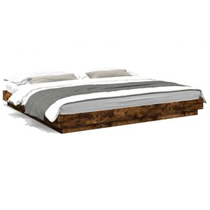 VidaXL Bedframe bewerkt hout gerookt eikenkleurig 180x200 cm