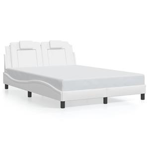 VidaXL Bedframe met hoofdbord kunstleer wit 140x190 cm