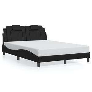 VidaXL Bedframe met hoofdbord kunstleer zwart 140x200 cm