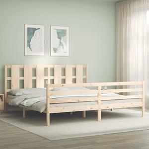 VidaXL Bedframe met hoofdbord massief hout 200x200 cm