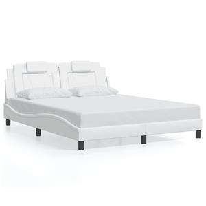 VidaXL Bedframe met hoofdbord kunstleer wit 160x200 cm