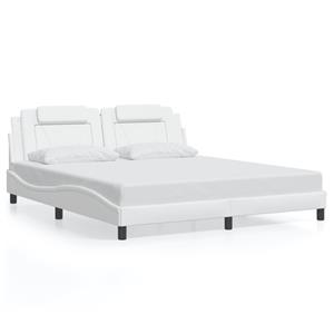 VidaXL Bedframe met hoofdbord kunstleer wit 180x200 cm