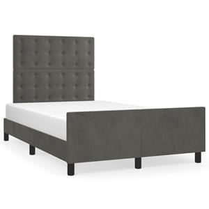 VidaXL Bedframe met hoofdbord fluweel donkergrijs 120x190 cm