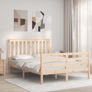 VidaXL Bedframe met hoofdbord massief hout 140x190 cm