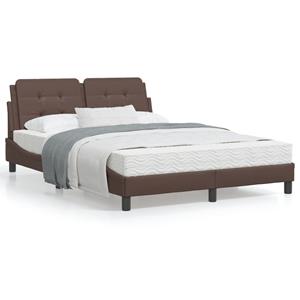 VidaXL Bedframe met hoofdbord kunstleer bruin 120x200 cm