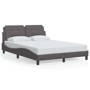 VidaXL Bedframe met hoofdbord kunstleer grijs 120x200 cm