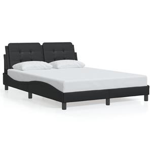 VidaXL Bedframe met hoofdbord kunstleer zwart 140x200 cm