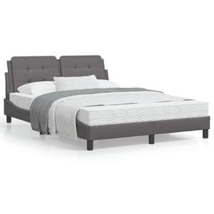 VidaXL Bedframe met hoofdbord kunstleer grijs 140x200 cm