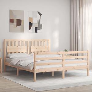 VidaXL Bedframe met hoofdbord massief hout 160x200 cm