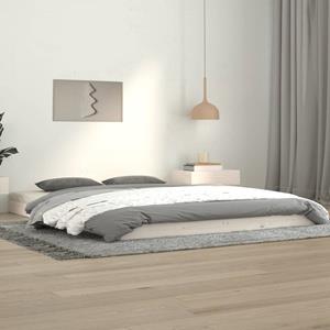 VidaXL Bedframe massief grenenhout wit 140x190 cm