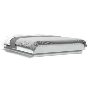 VidaXL Bedframe LED massief hout wit 120x200 cm