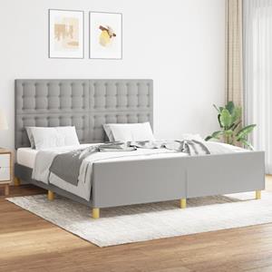 VidaXL Bedframe met hoofdeinde stof lichtgrijs 160x200 cm