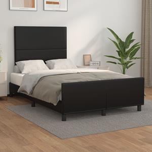 VidaXL Bedframe met hoofdbord kunstleer zwart 120x200 cm