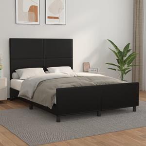 VidaXL Bedframe met hoofdeind kunstleer zwart 140x190 cm