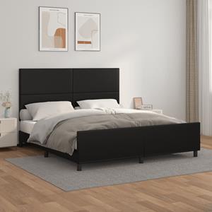 VidaXL Bedframe met hoofdbord kunstleer zwart 160x200 cm