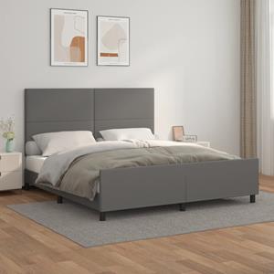 VidaXL Bedframe met hoofdbord kunstleer grijs 180x200 cm