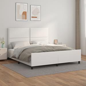 VidaXL Bedframe met hoofdbord kunstleer wit 160x200 cm