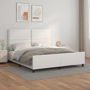 VidaXL Bedframe met hoofdbord kunstleer wit 180x200 cm