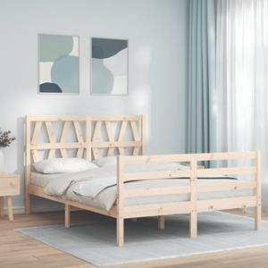 VidaXL Bedframe met hoofdbord massief hout 120x200 cm