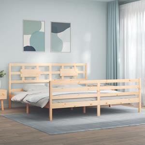 VidaXL Bedframe met hoofdbord massief hout 200x200 cm