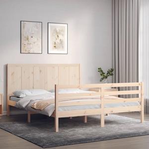 VidaXL Bedframe met hoofdbord massief hout 160x200 cm