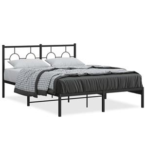 VidaXL Bedframe met hoofdbord metaal zwart 140x200 cm