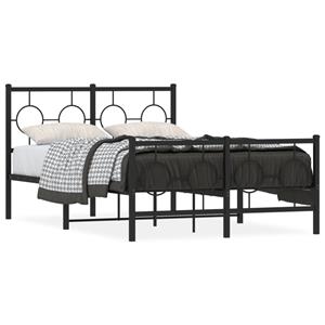 VidaXL Bedframe met hoofd- en voeteneinde metaal zwart 120x190 cm