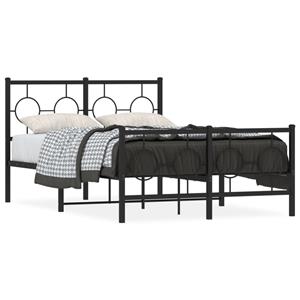 VidaXL Bedframe met hoofd- en voeteneinde metaal zwart 120x200 cm