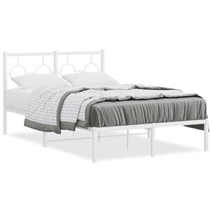 VidaXL Bedframe met hoofdbord metaal wit 120x190 cm