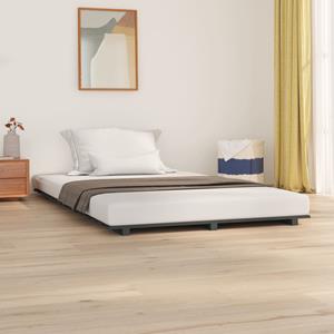 VidaXL Bedframe massief grenenhout grijs 135x190 cm