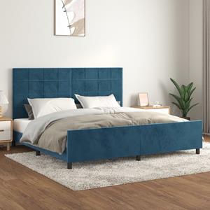 VidaXL Bedframe met hoofdeinde fluweel donkerblauw 200x200 cm