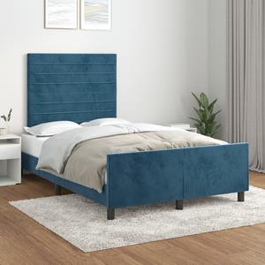 VidaXL Bedframe met hoofdeinde fluweel donkerblauw 120x200 cm