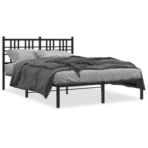 VidaXL Bedframe met hoofdbord metaal zwart 120x190 cm