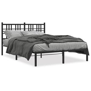 VidaXL Bedframe met hoofdbord metaal zwart 120x200 cm