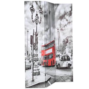 vidaXL Kamerscherm inklapbaar Londen bus 120x170 cm zwart en wit