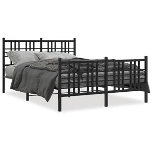 VidaXL Bedframe met hoofd- en voeteneinde metaal zwart 120x200 cm