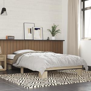 VidaXL Bedframe bewerkt hout en metaal sonoma eikenkleurig 90x200 cm