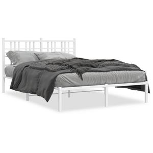 VidaXL Bedframe met hoofdbord metaal wit 120x190 cm