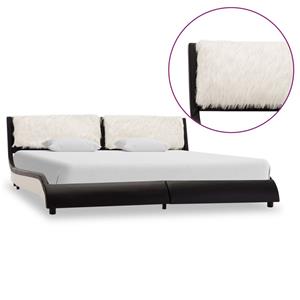 VidaXL Bedframe kunstleer zwart en wit 180x200 cm