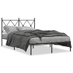 VidaXL Bedframe met hoofdbord metaal zwart 120x190 cm