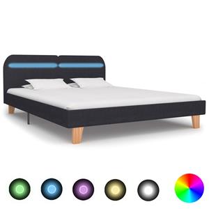 VidaXL Bedframe met LED stof donkergrijs 180x200 cm