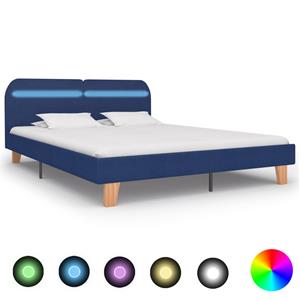 VidaXL Bedframe met LED stof blauw 180x200 cm