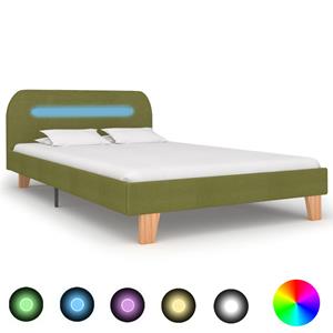 VidaXL Bedframe met LED stof groen 120x200 cm