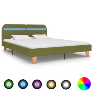 VidaXL Bedframe met LED stof groen 180x200 cm