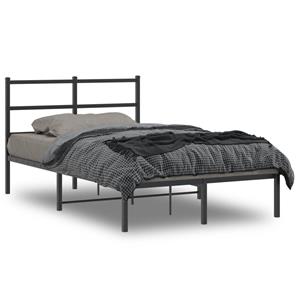 VidaXL Bedframe met hoofdbord metaal zwart 120x200 cm